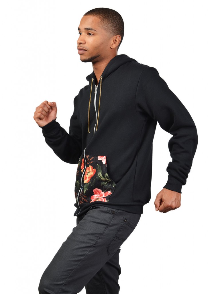 floratic attic zip hoodie