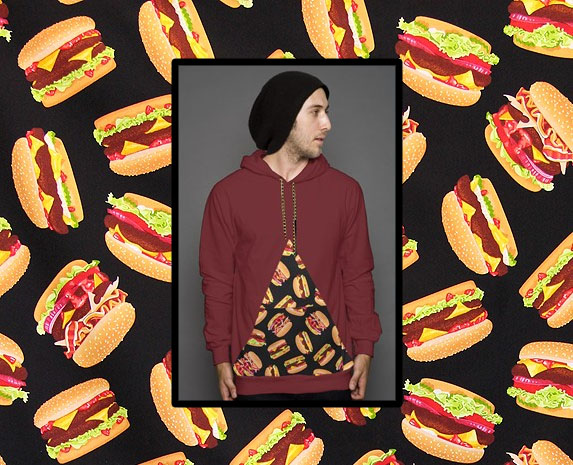 customized burger hoodie