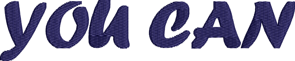 Forte Regular font with Tatami embroidery – chunky script for high-impact stitching