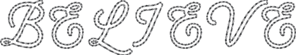 Leonaley script font shown in running stitch – clean loops and consistent curves for embroidery