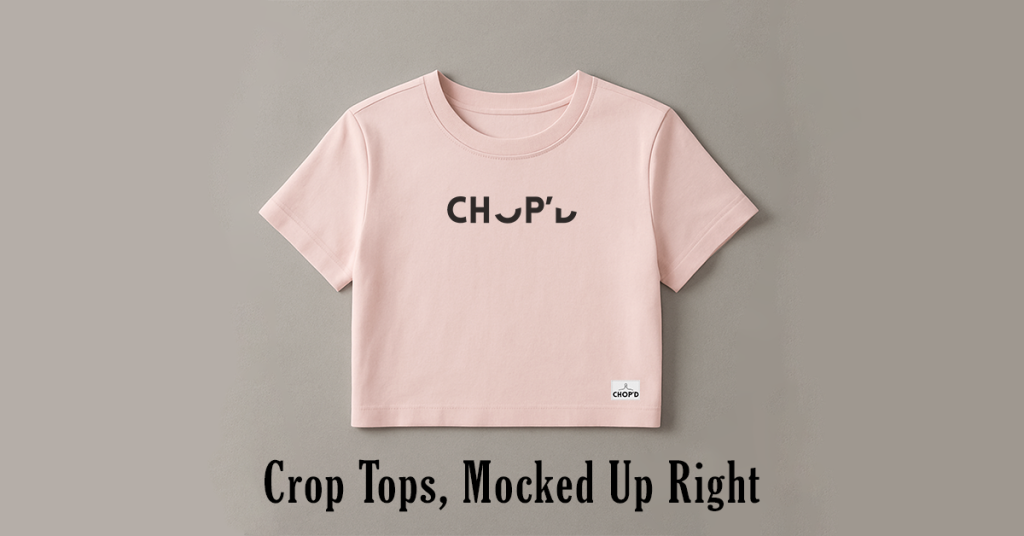 Stylish crop top mockup pack with realistic and professional apparel templates