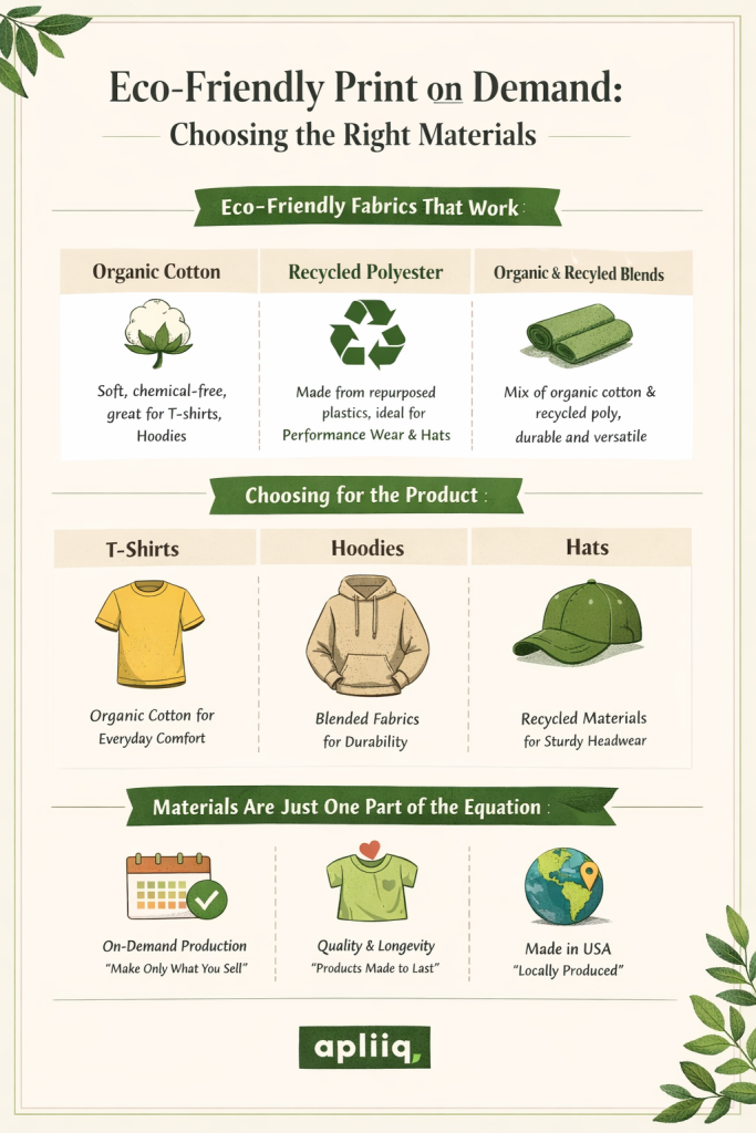 Eco-friendly print on demand materials for POD brands