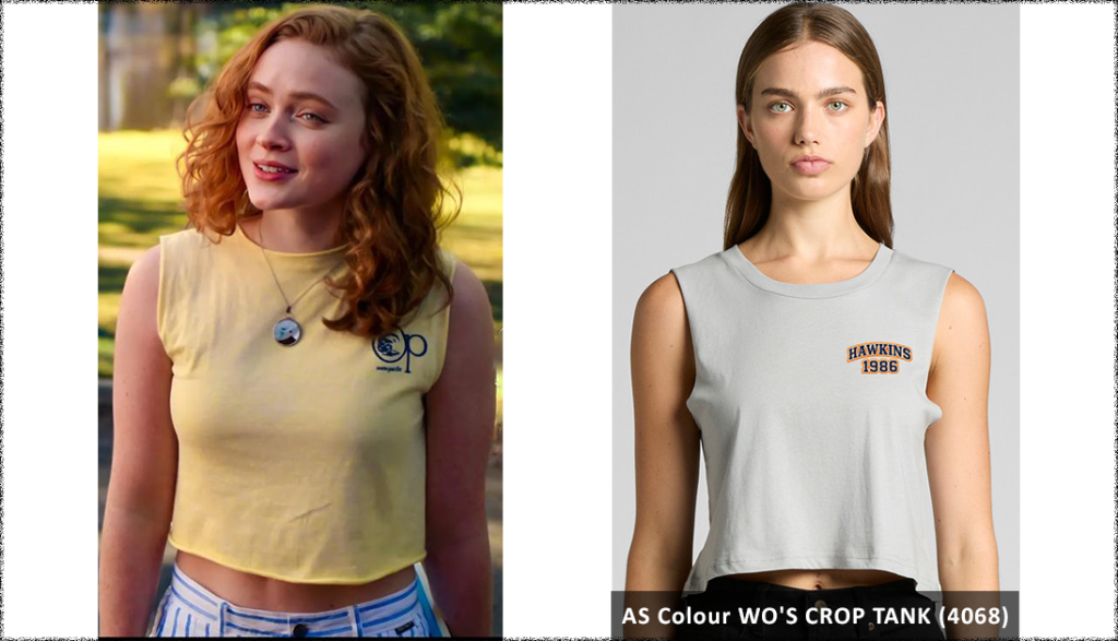 Retro yellow crop top inspired by Max's 80s outfit in Stranger Things