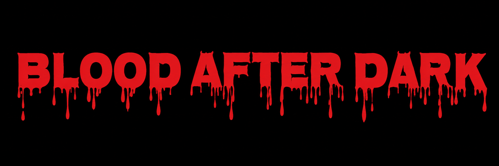Custom Nosifer Halloween font graphic featuring “Blood After Dark” in dripping red horror lettering on a black background.