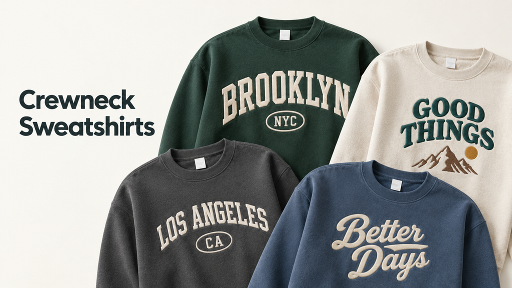 custom crewneck sweatshirts available on Apliiq for custom large embroidery