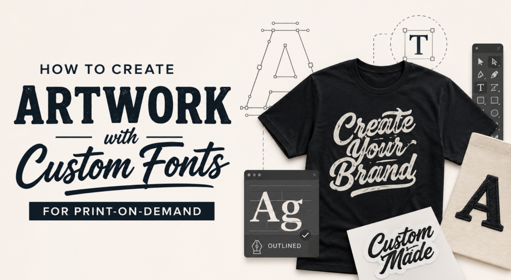 how to create artwork with custom fonts for print on demand